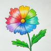 七色花简笔画（手抄报）