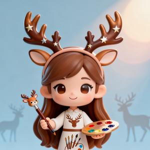 小鹿老师简笔画头像