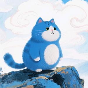 深情月半猫头像