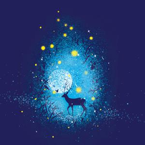 月下的梅花鹿头像