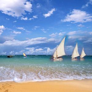 蓝天白云海浪沙滩头像